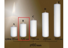 Lima Gastro hladká svíčka bílá válec 60 x 120 mm 1 kus