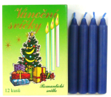 Romantické světlo Vánoční svíčky krabička hoření 90 minut modré 12 kusů