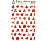 Arch Holografické dekorační samolepky vánoční různé motivy červené