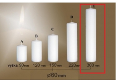 Lima Gastro hladká svíčka bílá válec 60 x 300 mm 1 kus