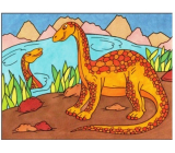 Malování vodou dinosauři č.2 28 x 21 cm