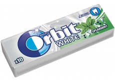 Wrigleys Orbit White Spearmint žvýkačky bez cukru dražé 10 kusů 14 g