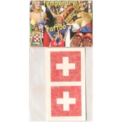Arch Tetovací obtisky na obličej i tělo Švýcarsko vlajka 2 motivy