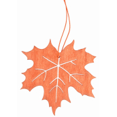 List dřevěný oranžový na zavěšení 10 cm
