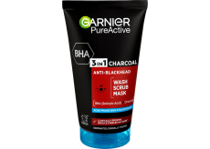 Garnier Pure Active 3v1 čisticí gel, peeling a maska s aktivním uhlím proti černým tečkám 150 ml