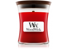 WoodWick Pomegranate - Granátové jablko vonná svíčka s dřevěným knotem a víčkem sklo malá 85 g