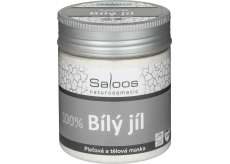Saloos Bio 100% Francouzský bílý jíl tělová a pleťová maska na lupenku, ekzémy, snižuje tvorbu mazu 70 g