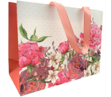 Nekupto Dárková papírová taška 23 x 17,5 x 10 cm Květy