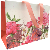 Nekupto Dárková papírová taška 23 x 17,5 x 10 cm Květy