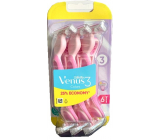Gillette Venus Simply 3 pohotové holítko s lubrikačním páskem růžové 6 kusů pro ženy