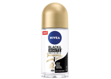 Nivea Invisible Black & White Silky Smooth kuličkový antiperspirant deodorant roll-on pro ženy 50 ml