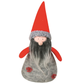 Santa šedý pletený na postavení 17 cm