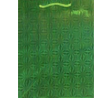 Nekupto Dárková papírová taška hologram 32 x 26 x 13 cm Vánoční, zelená 050 50 THL