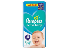 Pampers Active Baby Maxi Pack 4 9-14 kg plenkové kalhotky 58 kusů