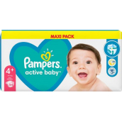 Pampers Active Baby 4+ Maxi Plus 10-15 kg plenkové kalhotky 54 kusů