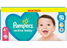 Pampers Active Baby 4+ Maxi Plus 10-15 kg plenkové kalhotky 54 kusů