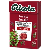 Ricola Cranberry - Brusinky švýcarské bylinné bonbóny bez cukru s vitamínem C 40 g