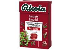 Ricola Cranberry - Brusinky švýcarské bylinné bonbóny bez cukru s vitamínem C 40 g