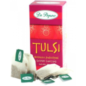 Dr. Popov Tulsi Bazalka posvátná bylinný čaj podporuje vitalitu, imunitu dýchání, přispívá také ke zvládání stresu 20 x 1,5 g