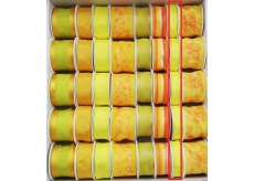 Ditipo Stuha látková s drátkem žlutá neon 4 m x 15 mm