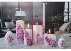 Lima Květinová svíčka tmavě růžová hranol 45 x 120 mm 1 kus