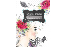 Ditipo Relax do kabelky Dívka s růží ve vlasech kreativní zápisník 16 listů, formát A6 15 x 10,5 cm