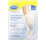 Scholl PediMask Expert Care 20 minutová vyživující maska na nohy s makadamovým olejem, 1 pár navlékacích ponožek