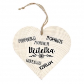 Bohemia Gifts Dřevěné dekorační srdce s potiskem - učitelka podporuje 12 cm