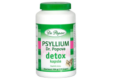 Dr. Popov Psyllium Detox Pro intenzivní očistu těla, kombinace vlákniny a účinných rostlinných extraktů 120 kapslí / 104 g