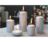 Lima Ledová svíčka stříbrná válec 60 x 120 mm 1 kus