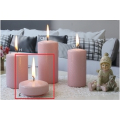 Lima Ice pastel svíčka růžová plovoucí čočka 70 x 30 mm 1 kus