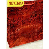 Nekupto Dárková papírová taška hologram 23 x 18 x 10 cm Červená 121 30 THM