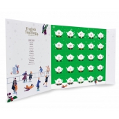 English Tea Shop Bio Adventní kalendář ve tvaru knihy zelený, 25 kusů pyramidek sypaného čaje, 13 příchutí, 50 g, dárková sada