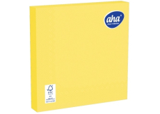 Aha Papírové ubrousky 3 vrstvé 33 x 33 cm 20 kusů jednobarevné žluté