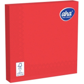 Aha Papírové ubrousky 3 vrstvé 33 x 33 cm 20 kusů jednobarevné červené syté