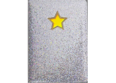 Albi Blok holografický linkovaný na gumičku Hvězda glitr 19,5 x 14,2 x 1,5 cm