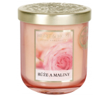 Heart & Home Růže a maliny Sojová vonná svíčka střední hoří až 30 hodin 110 g