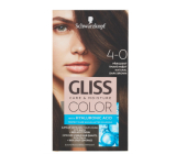 Schwarzkopf Gliss Color barva na vlasy 4-0 Přirozeně tmavě hnědý 2 x 60 ml