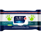 Aura Antibakteriální vlhčené ubrousky na ruce, ničí až 99% bakterií 72 kusů