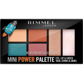 Rimmel London Mini Power Palette paletka očních stínů, rty a tváře 004 Pioneer 6,8 g