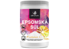 Allnature Allnature Epsomská sůl Hořčík, Síran + Vitamín C do koupele k regeneraci svalů s omlazujícím účinkem 1000 g