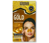Beauty Formulas Gold zlaté čisticí pásky na nos s kolagenem a lískovým oříškem 6 kusů