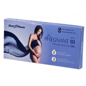 Pregnant 10 Těhotenský test vysoce přesný s extra citlivostí 10mlU/ml pro včasné zjištění těhotenství 2 kusy