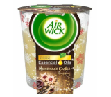 Air Wick Essential Oils Warm Vanilla - Vůně vanilkového cukroví vonná svíčka ve skle 105 g