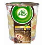 Air Wick Essential Oils Warm Vanilla - Vůně vanilkového cukroví vonná svíčka ve skle 105 g