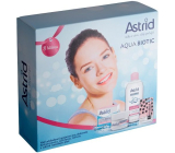 Astrid Aqua Biotic denní a noční krém pro suchou a citlivou pleť 50 ml + 3v1 micelární voda 400 ml + Trendy edice Perleťový lesk tónovací balzám na rty 4,8 g, kosmetická sada