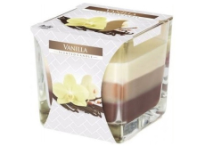 Bispol Vanilla - Vanilka tříbarevná vonná svíčka sklo, doba hoření 32 hodin 170 g
