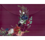 Albi Pouzdro na dokumenty Bordo s květinami A4 - 210 × 297 mm