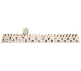Adventní kalendář dřevěný bílý se zlatou hvězdou 78 x 395 mm