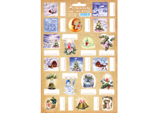 Arch Chaloupka béžové vánoční samolepky na dárky 19 etiket 1 arch